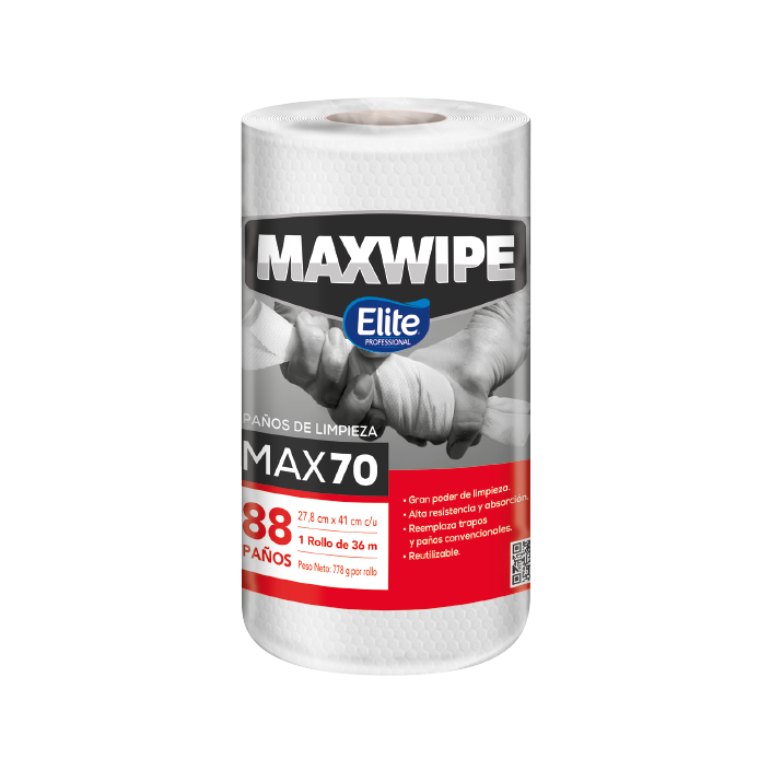 PAÑO MAXWIPE 70 - 80gr - 88 PAÑOS X 1 (28x41,5)